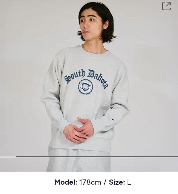 チャンピオン　Ｌ　スウェットシャツ　リバースウィーブ　裏起毛　①