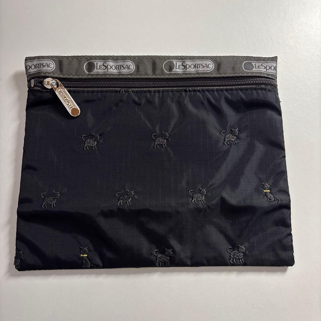 LeSportsac 　ボストンバッグ　 ポーチ　モリー　猫　ブラック　レスポ