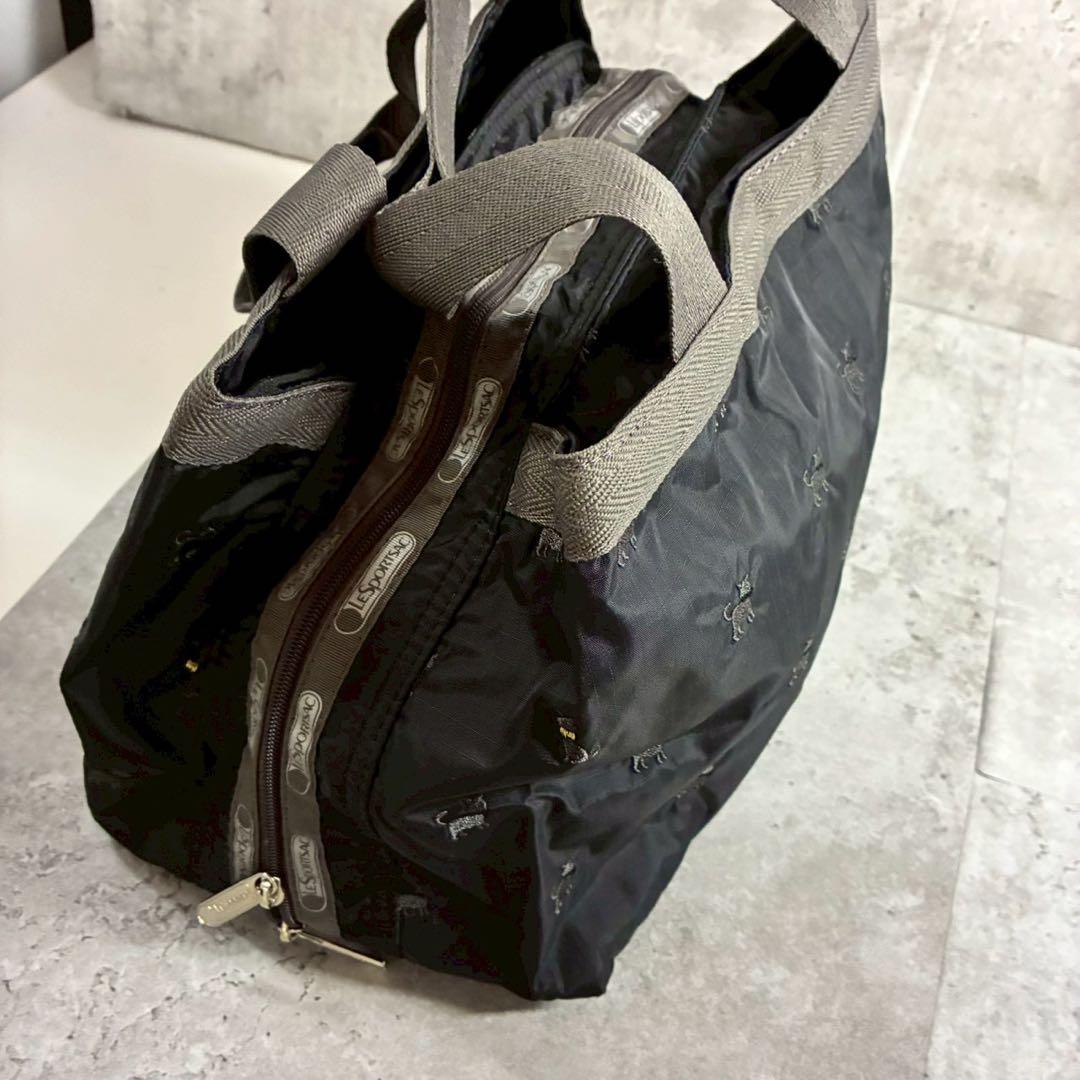 LeSportsac 　ボストンバッグ　 ポーチ　モリー　猫　ブラック　レスポ
