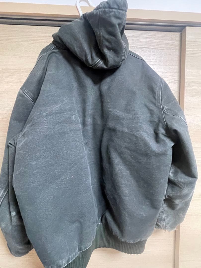 00s カーハート アクティブジャケット モスグリーン カーキXL レザーパッチ