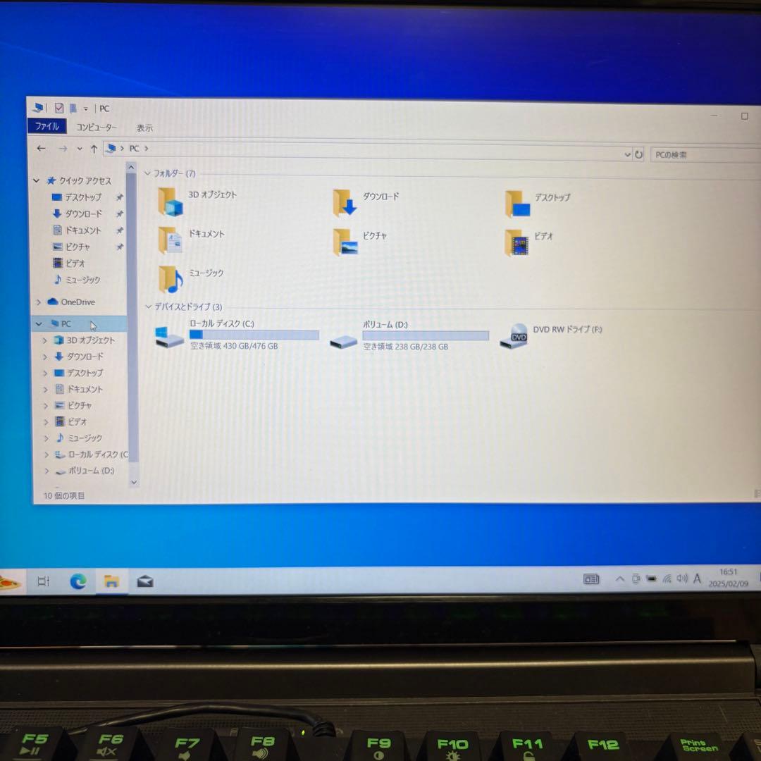 ジャンクゲーミングノートPC W350ST ⚠️キーボード故障【修理・部品取りに】