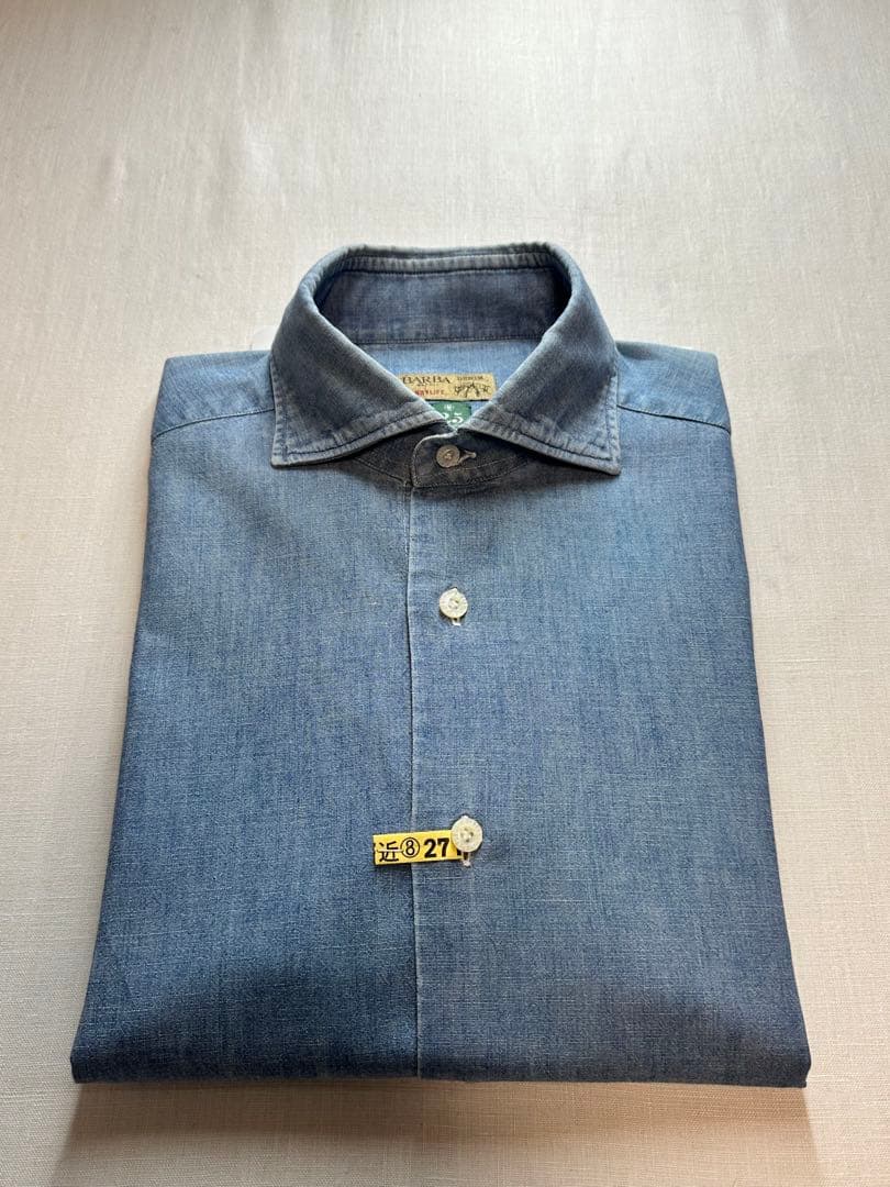 【美品クリーニング済】BARBA DANDY LIFEブルーシャンブレー39cm