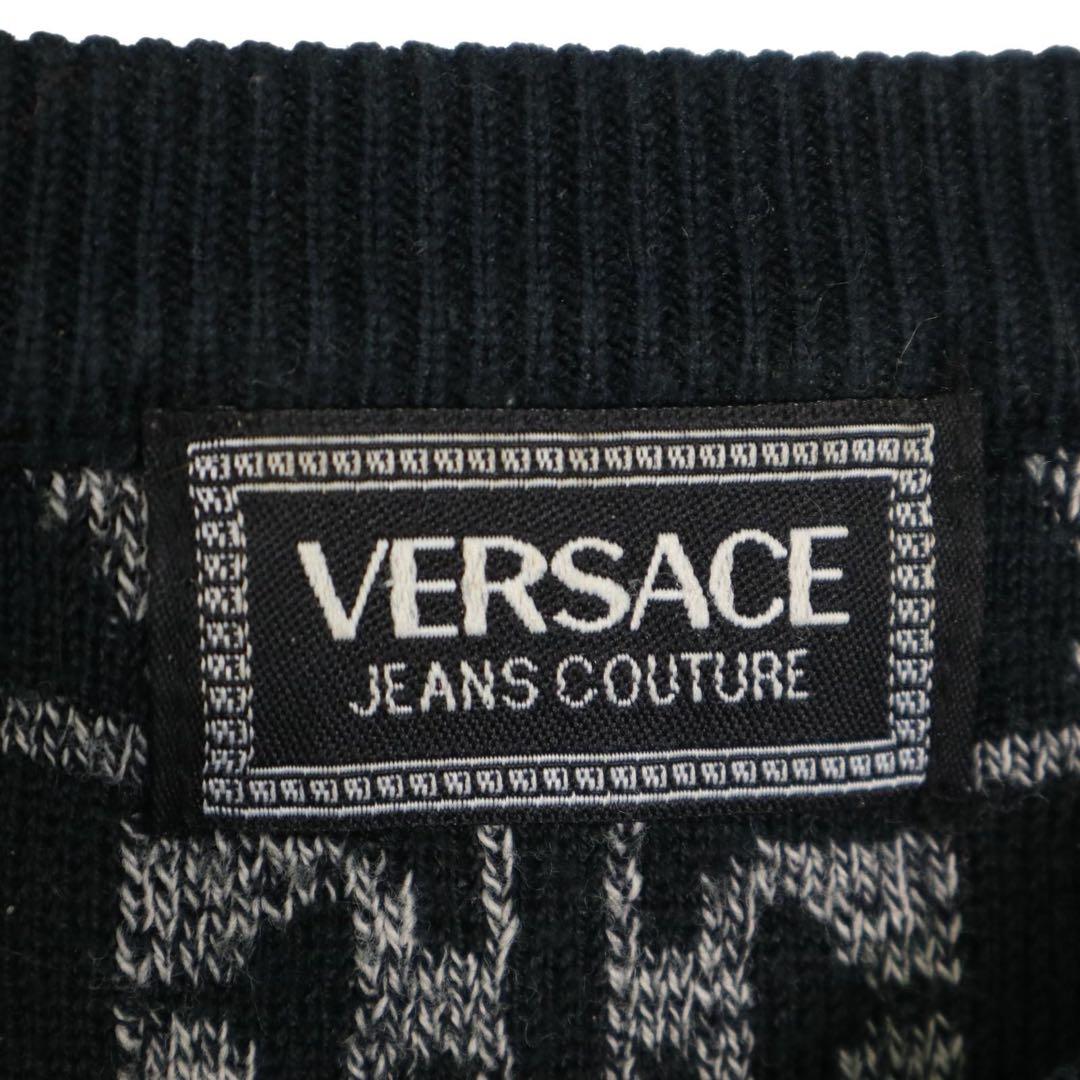 VERSACE (ヴェルサーチ) ブランドロゴ クルーネックニット セーター