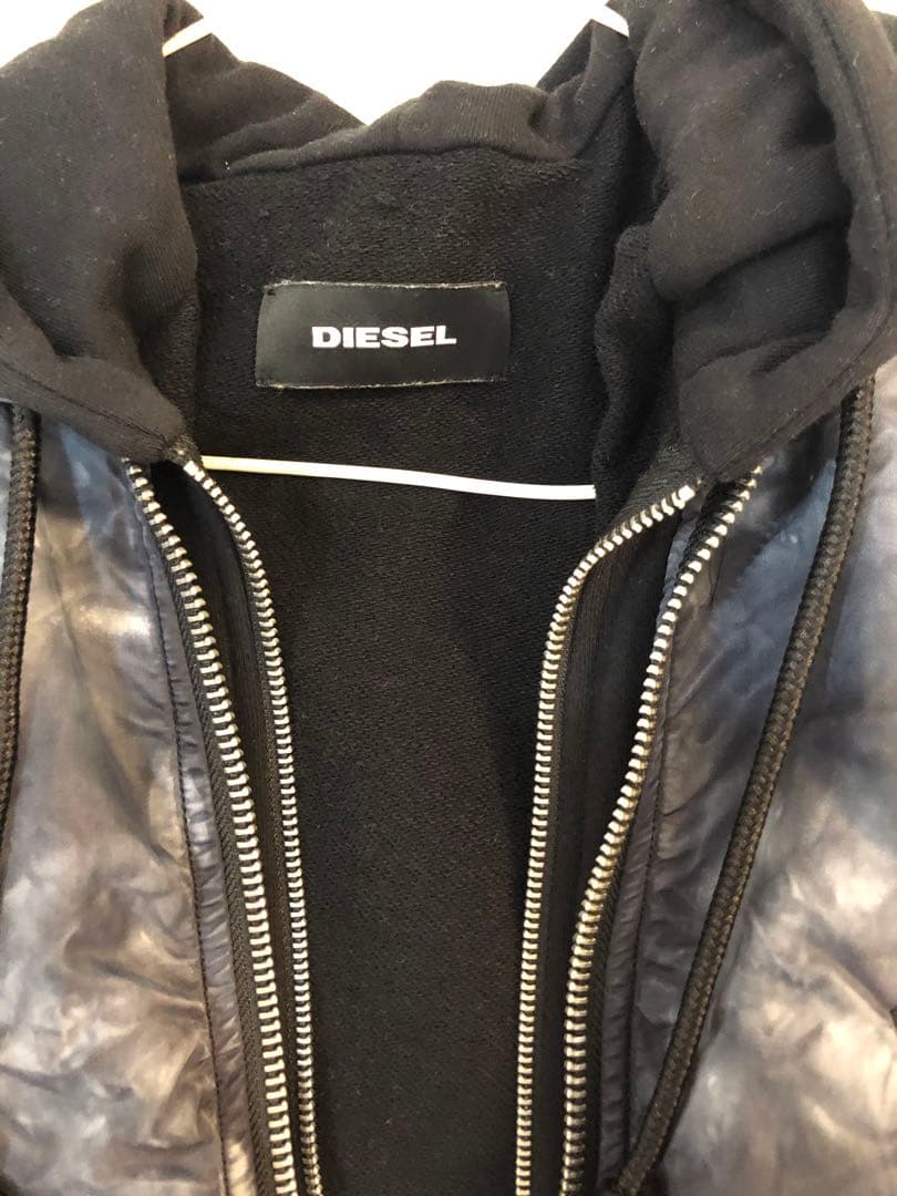 ディーゼル 中綿ジャケット レディース タイダイ柄 レイヤード フードボンバー