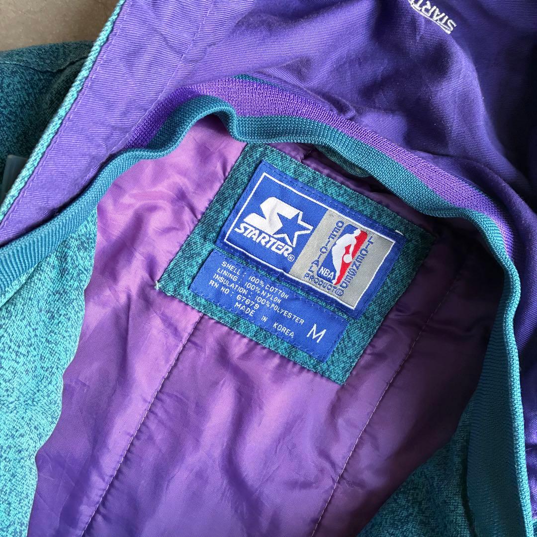 90s STARTER NBA シャーロットホーネッツ 中綿 ジップパーカー