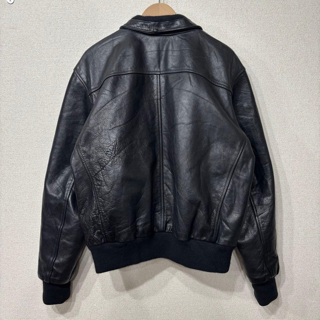 アメリカ古着　レザージャケット　キルティング　本革　L相当 3575
