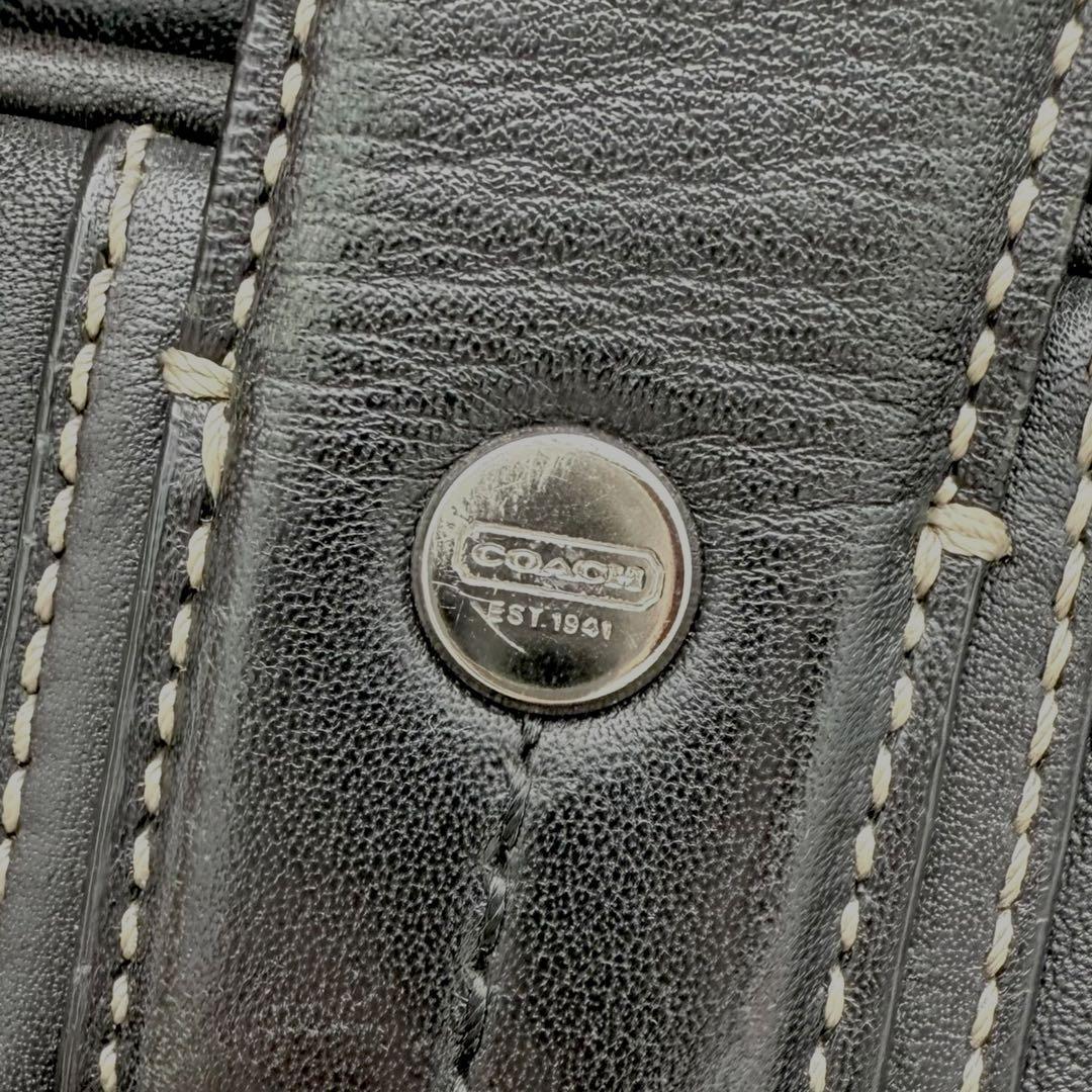 【良品】コーチ　COACH 2way ビジネスバッグ　レザー　ブラック