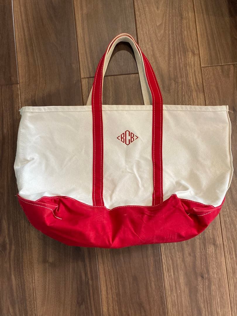 エルエルビーン キャンバス トートバッグ BOATANDTOTE USA製 赤