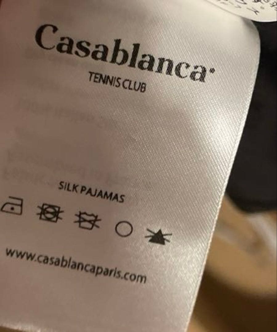 強*壺様 美品　Casablanca シルク パジャマシャツ　Mサイズ　ブラック