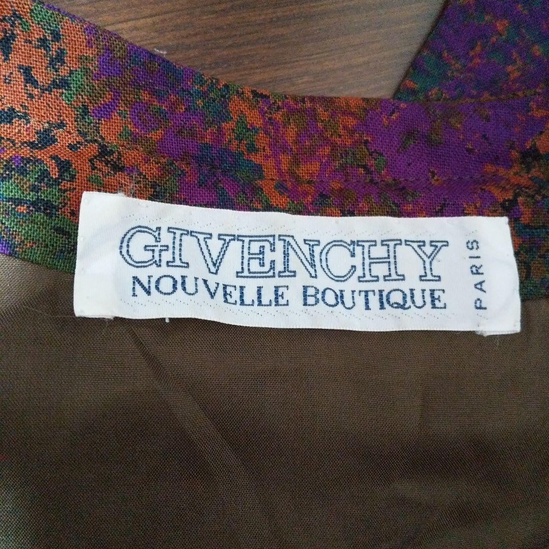 ky261 GIVENCHY コクーン ワンピース モザイク風プリント 毛100