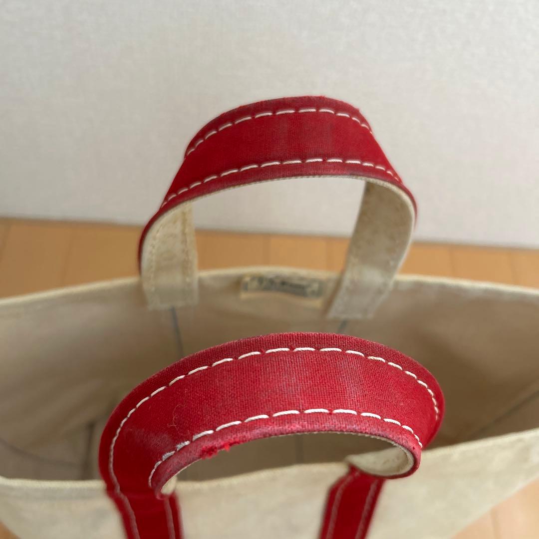 80s ガイド2本 ギザタグ エルエルビーン トートバッグ レッド Mサイズ