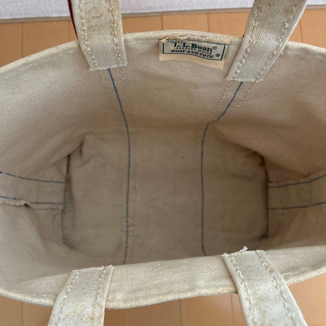 80s ガイド2本 ギザタグ エルエルビーン トートバッグ レッド Mサイズ