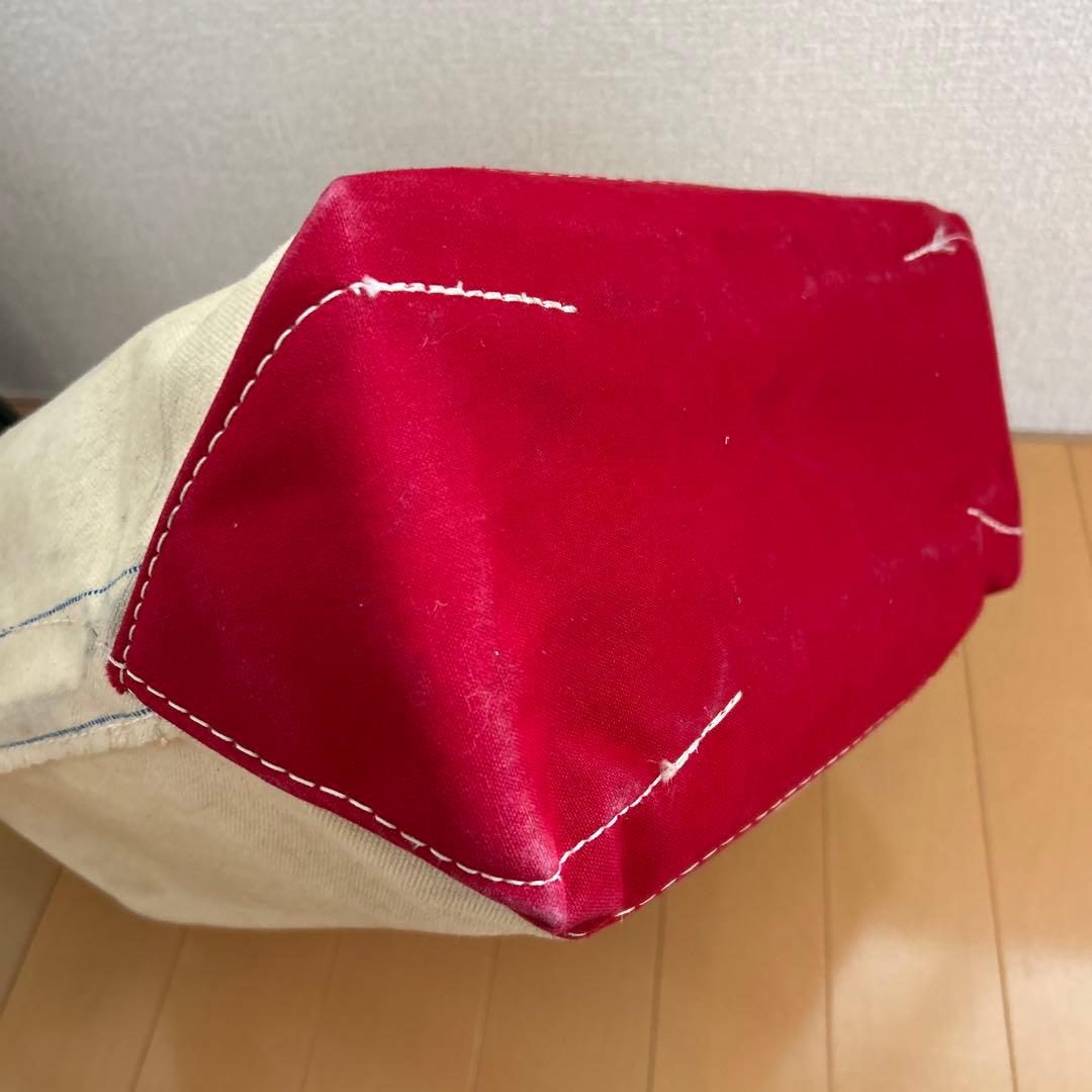 80s ガイド2本 ギザタグ エルエルビーン トートバッグ レッド Mサイズ