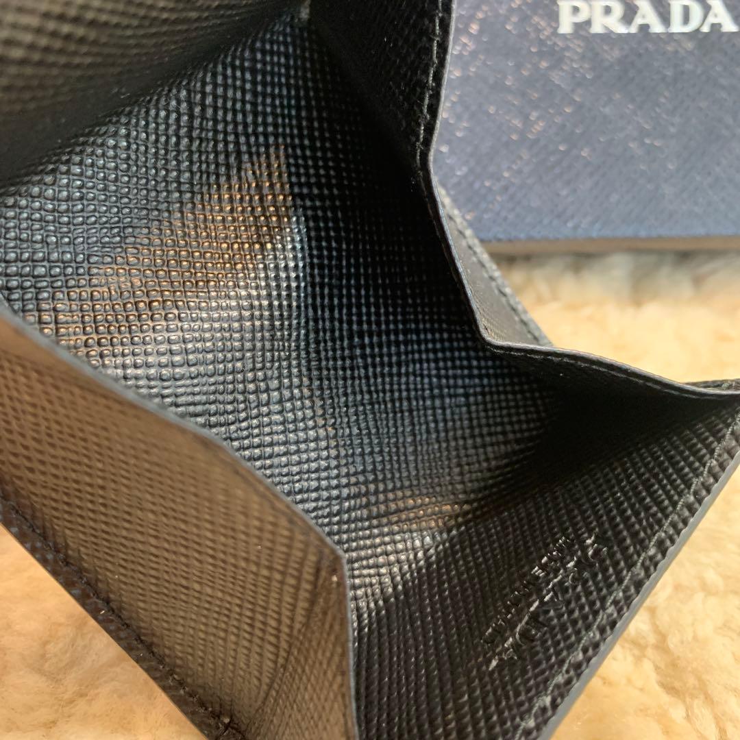 ☆未使用品☆PRADA サフィアーノ ケース トライアングルロゴ 黒