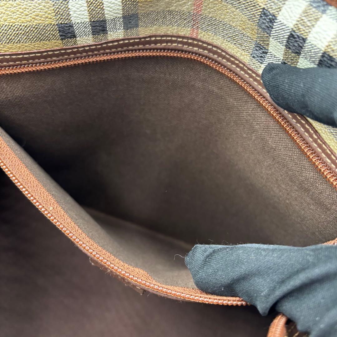 バーバリー ノバチェック 2way レザー ボストンバッグ ショルダーバッグ