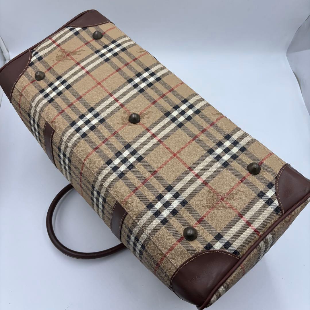 バーバリー ノバチェック 2way レザー ボストンバッグ ショルダーバッグ