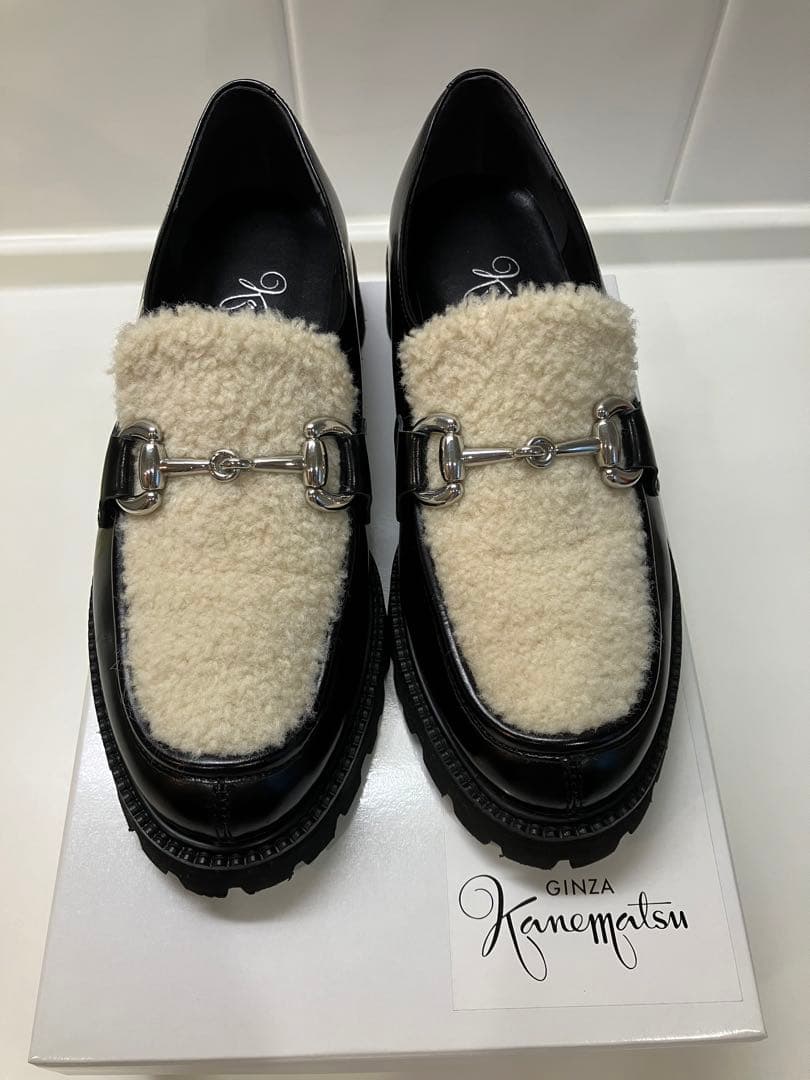 銀座かねまつ ファービット厚底ローファー 23.0cm