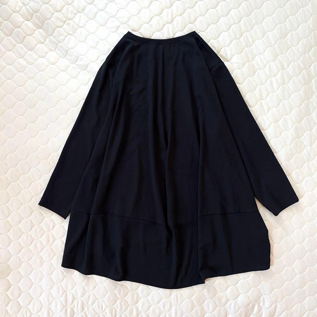 【美品】BEARDSLEY 後ろドレープTブラウス　ブラック　FREEサイズ