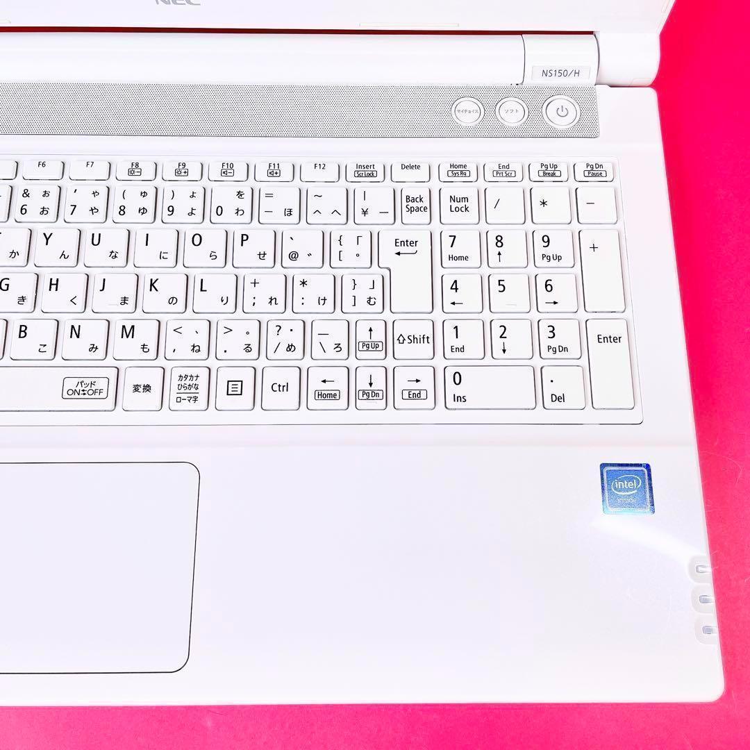 初心者おすすめ❣️可愛い白✨️薄型ノートパソコン✨️大容量1TB✨️カメラ付き事務作業