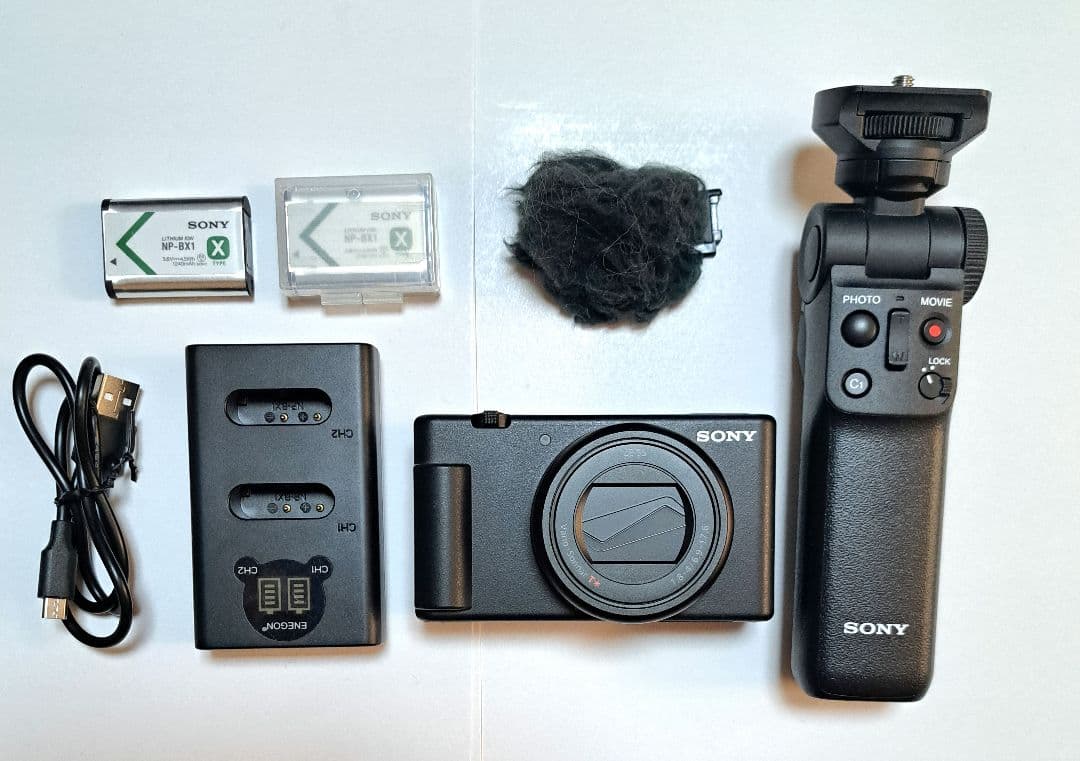 SONY VLOGCAM （ZV-1M2）シューティンググリップキット、充電器