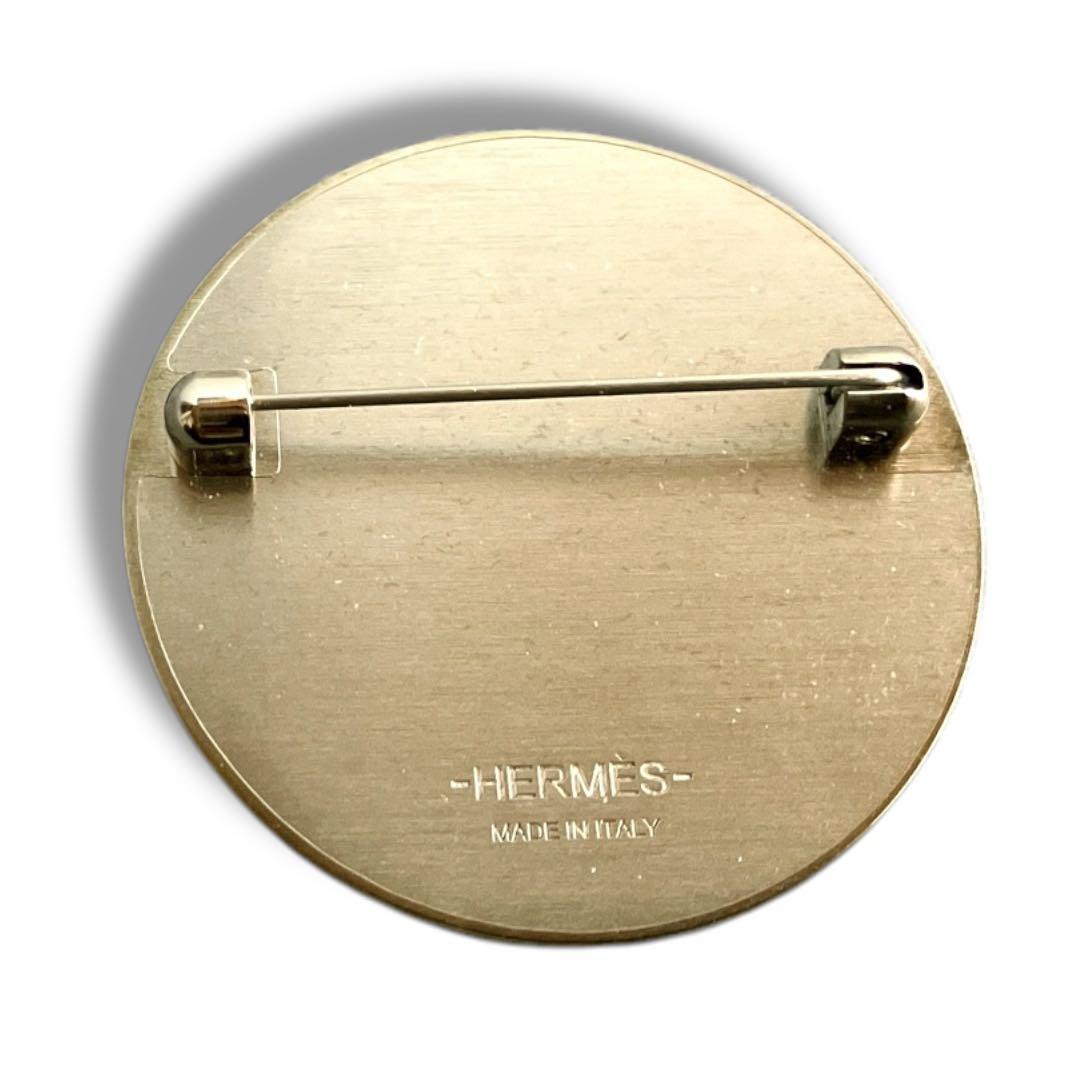 エルメス 良品 イタリア製 クロコダイル リヴァプール ピンバッジ ブローチ