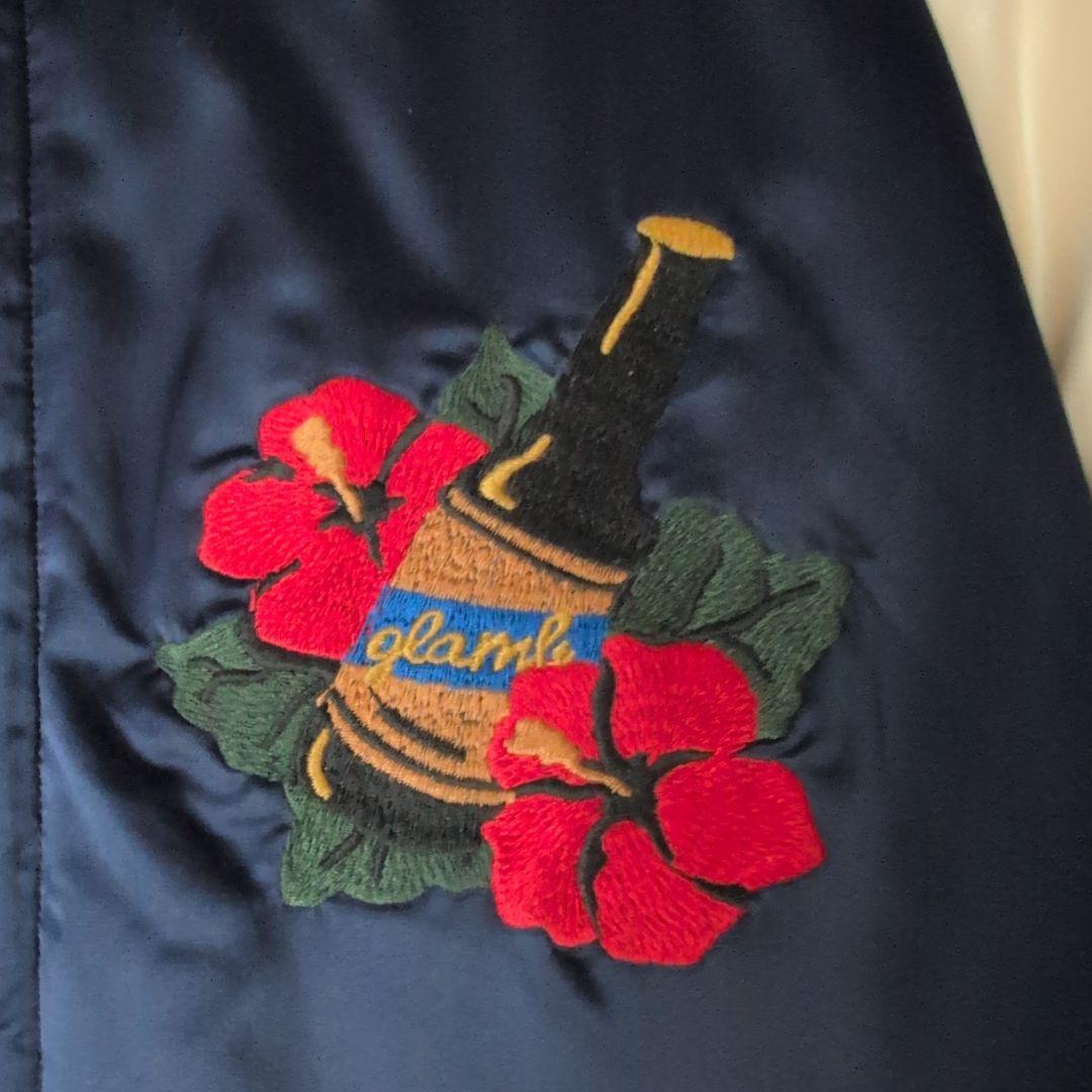 glamb 刺繍 スカジャン ギターとハイビスカス