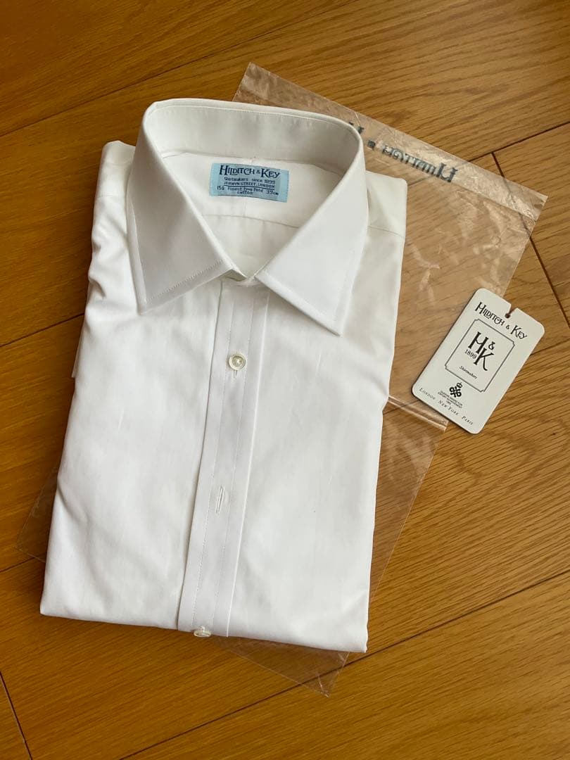 Hilditch & Key 白ドレスシャツ 15.5