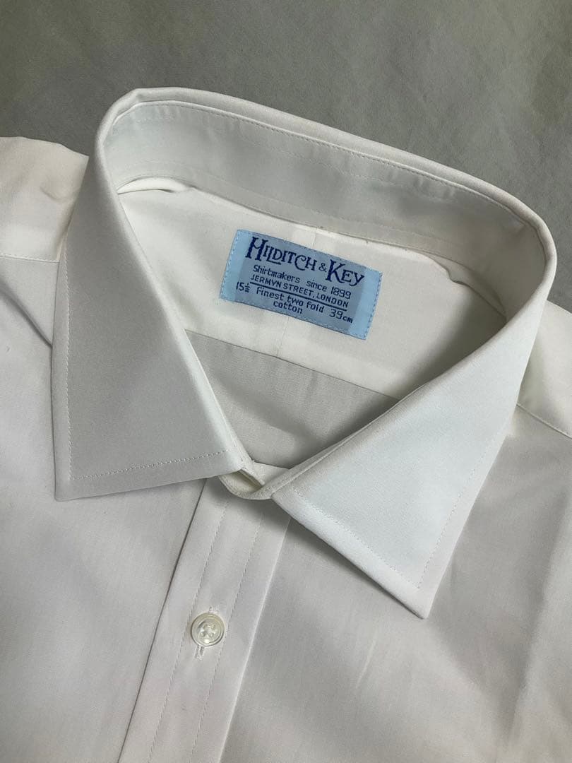 Hilditch & Key 白ドレスシャツ 15.5