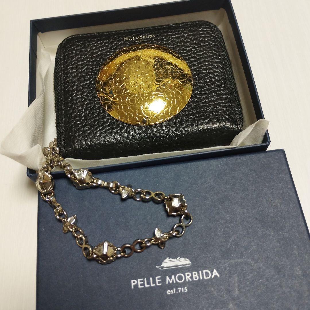 レア 未使用 日本製 PELLE MORBIDA チェーン付き コンパクト 財布