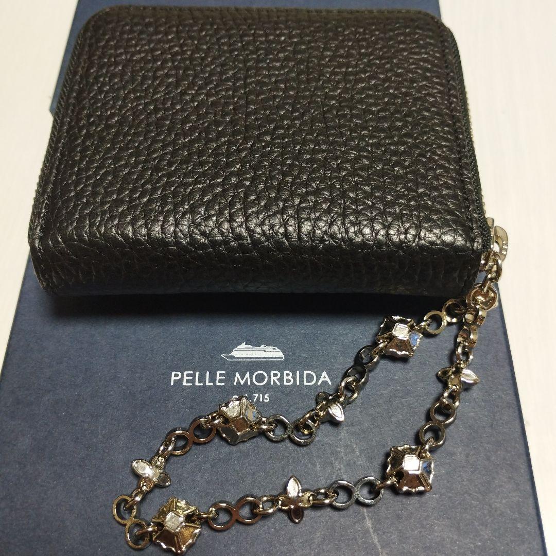 レア 未使用 日本製 PELLE MORBIDA チェーン付き コンパクト 財布