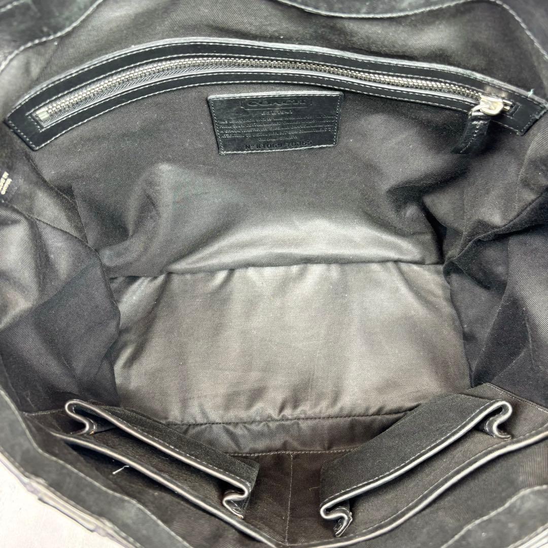 【極美品✨】 コーチ メッセンジャーバッグ ブラック ネイビー レザー 大容量