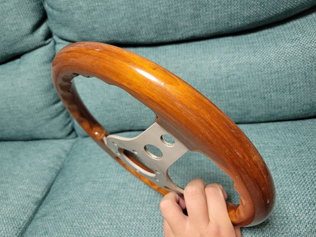 オバ 30パイ 丸穴 ウッド ステアリング ハンドル