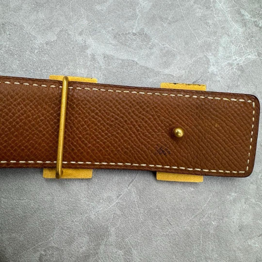 エルメス コンスタンス HERMES ブラック ブラウン Hベルト　85