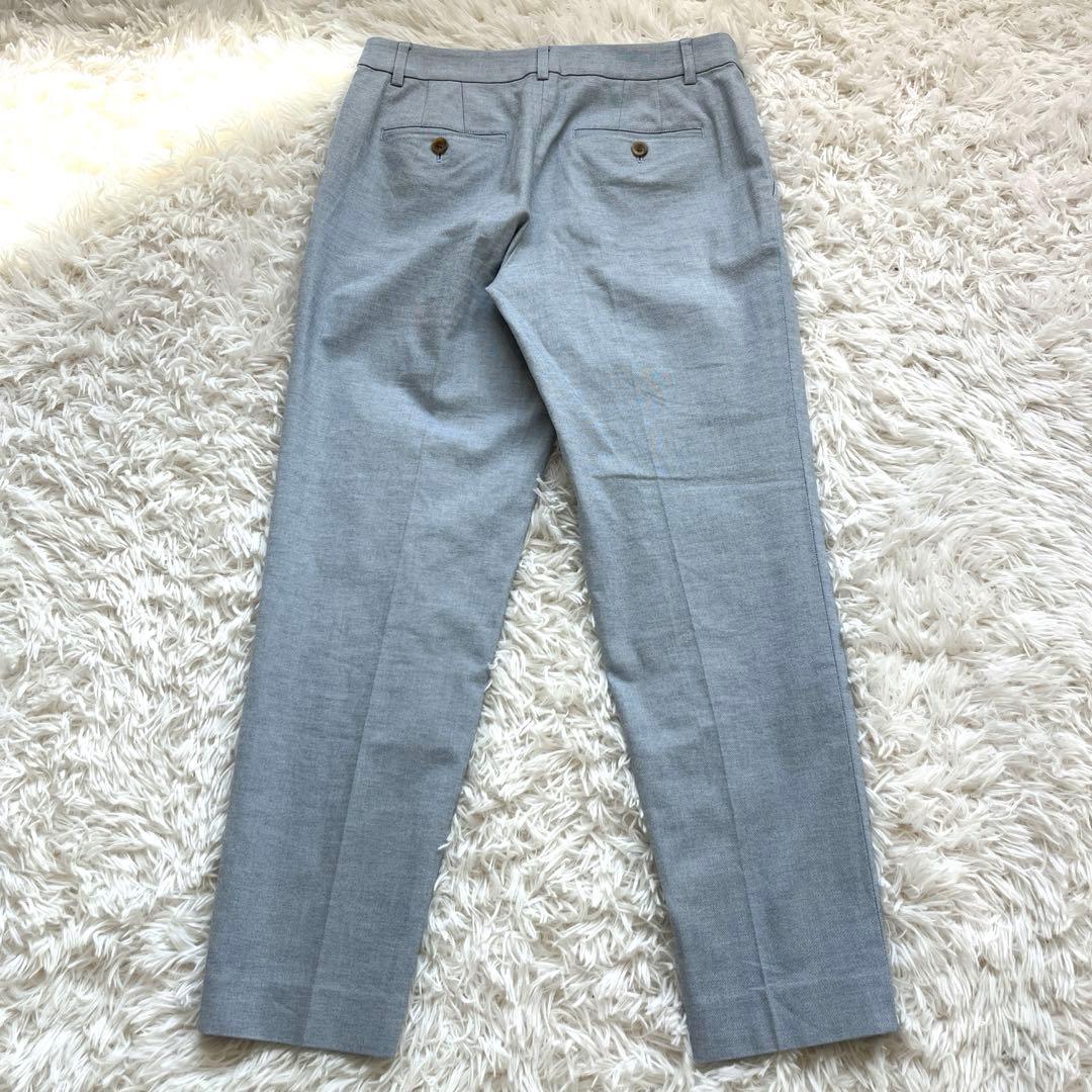 未使用品級　23区 サマースーツ　ノーカラー　水色　綿38 M パンツスーツ