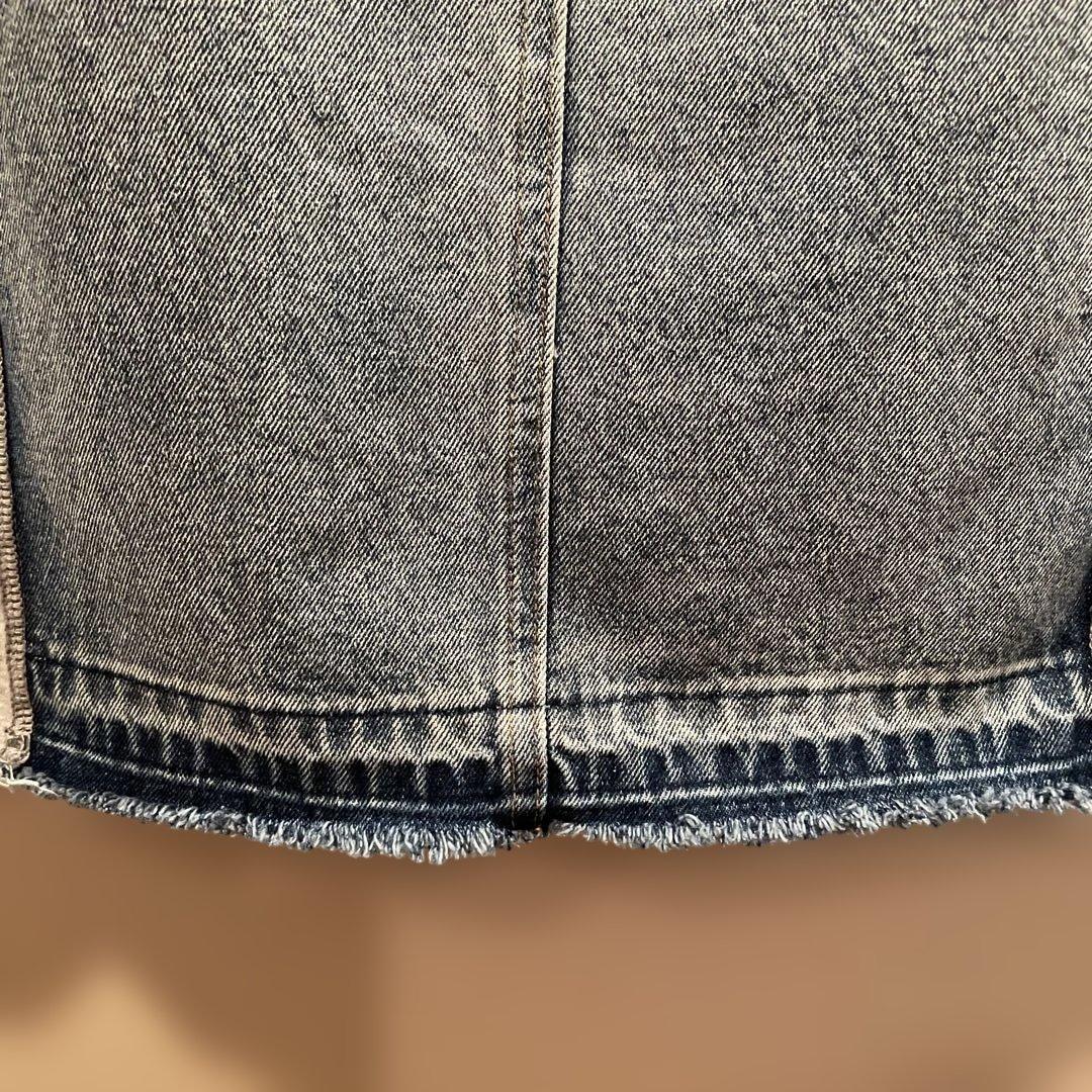 デニムドッキングスウェットロングスカート