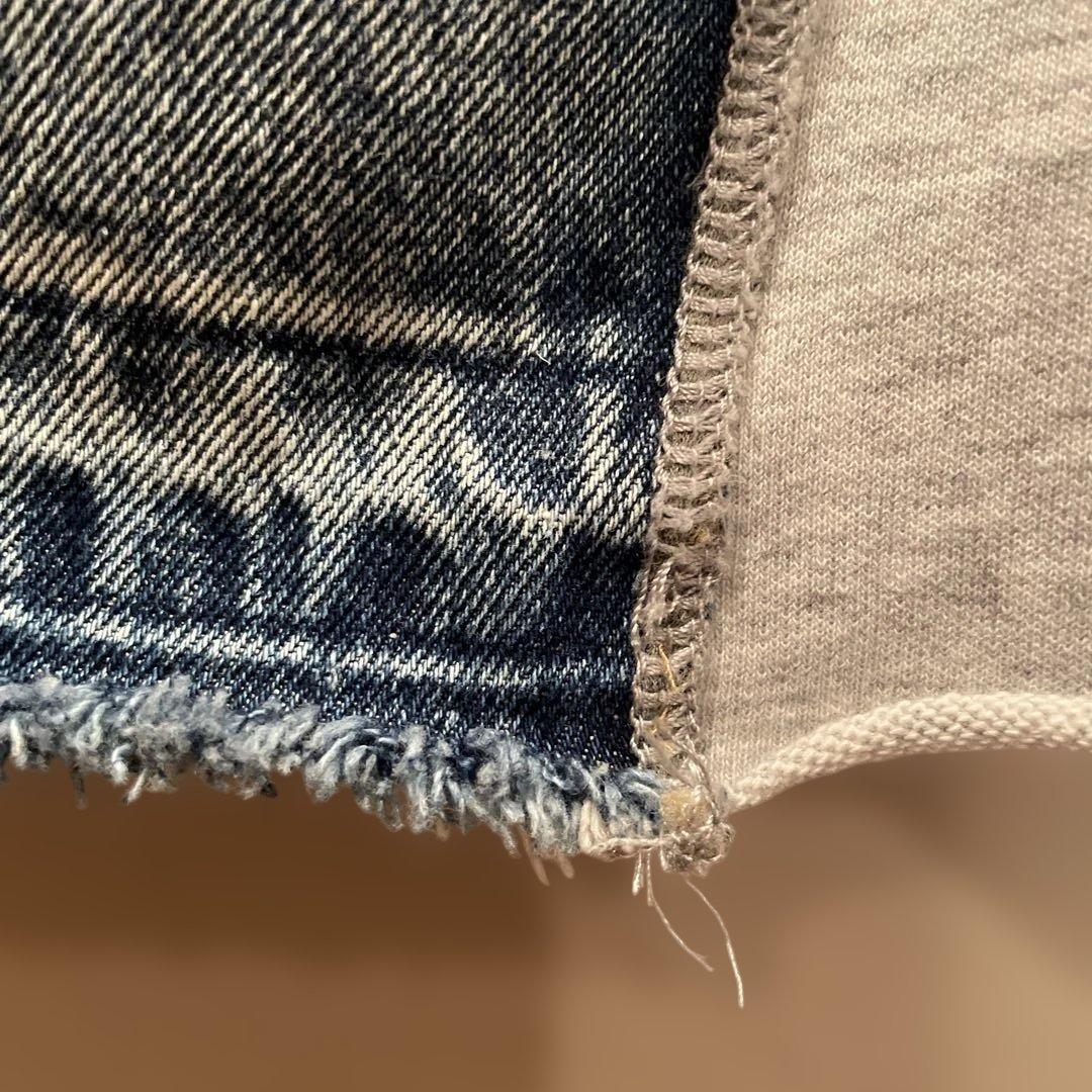 デニムドッキングスウェットロングスカート