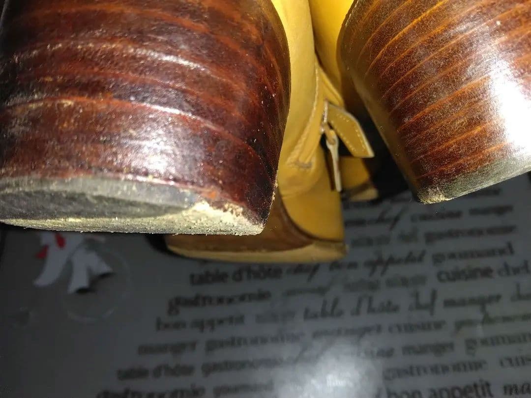 usako様おまとめ専用✴エルメスオレンジカラー本革レザーブーツ太ヒール36✴他