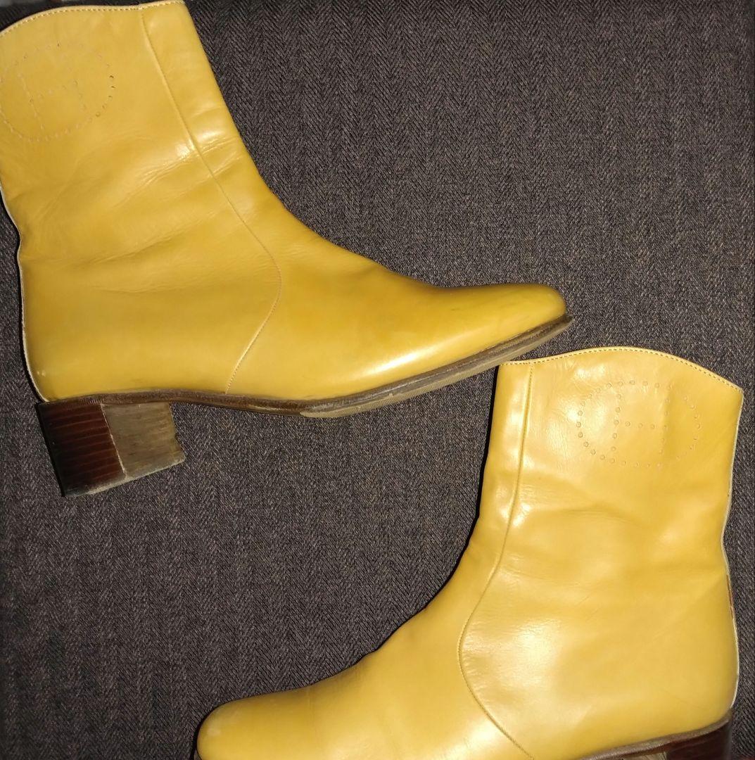 usako様おまとめ専用✴エルメスオレンジカラー本革レザーブーツ太ヒール36✴他