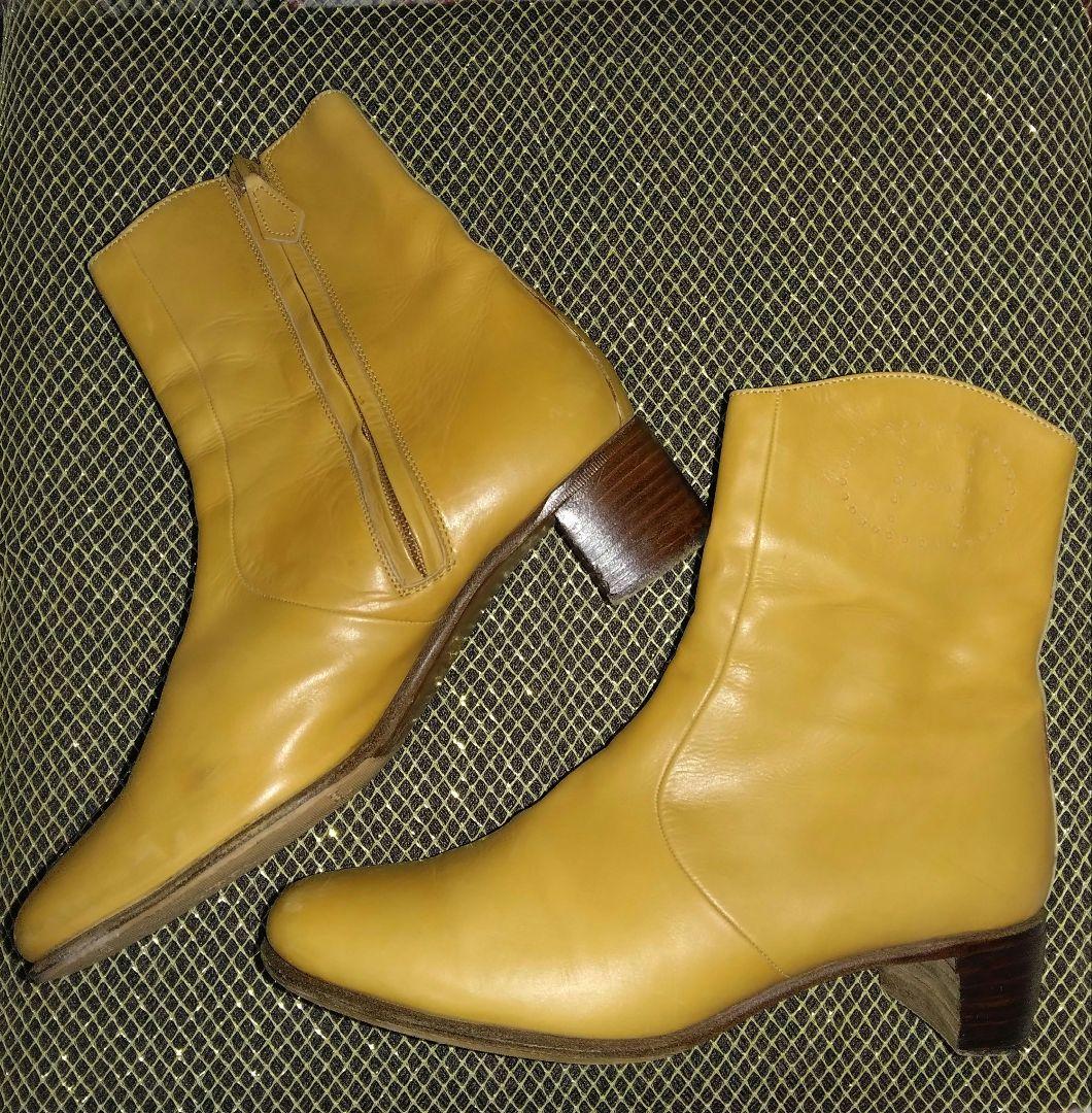 usako様おまとめ専用✴エルメスオレンジカラー本革レザーブーツ太ヒール36✴他