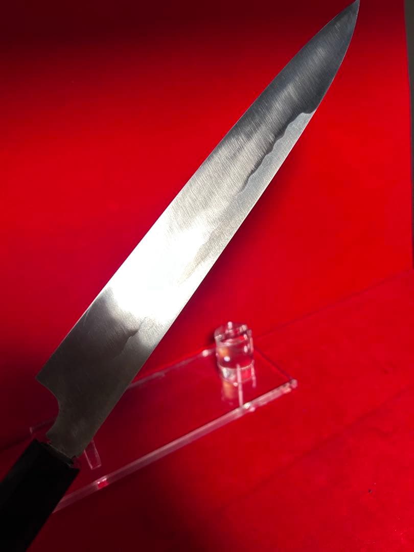 01583 包丁　柳刃　保勝　津軽打刃物　墨流　地肌綺麗　9寸　箱付　未使用品