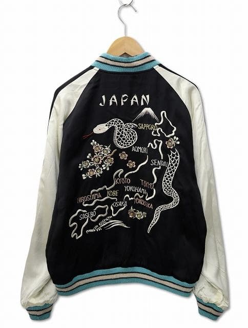 港商 東洋エンタープライズ べビ 日本地図 刺繍 スーベニアジャケット 特大