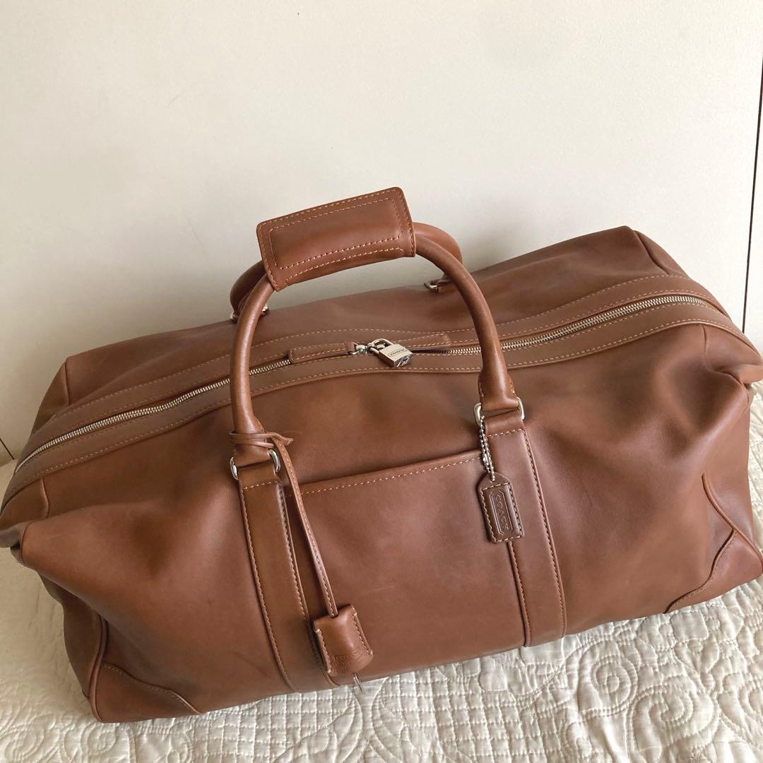 6*h様 COACH コーチ ボストン レザー 本革 バッグ 旅行 ブラウン