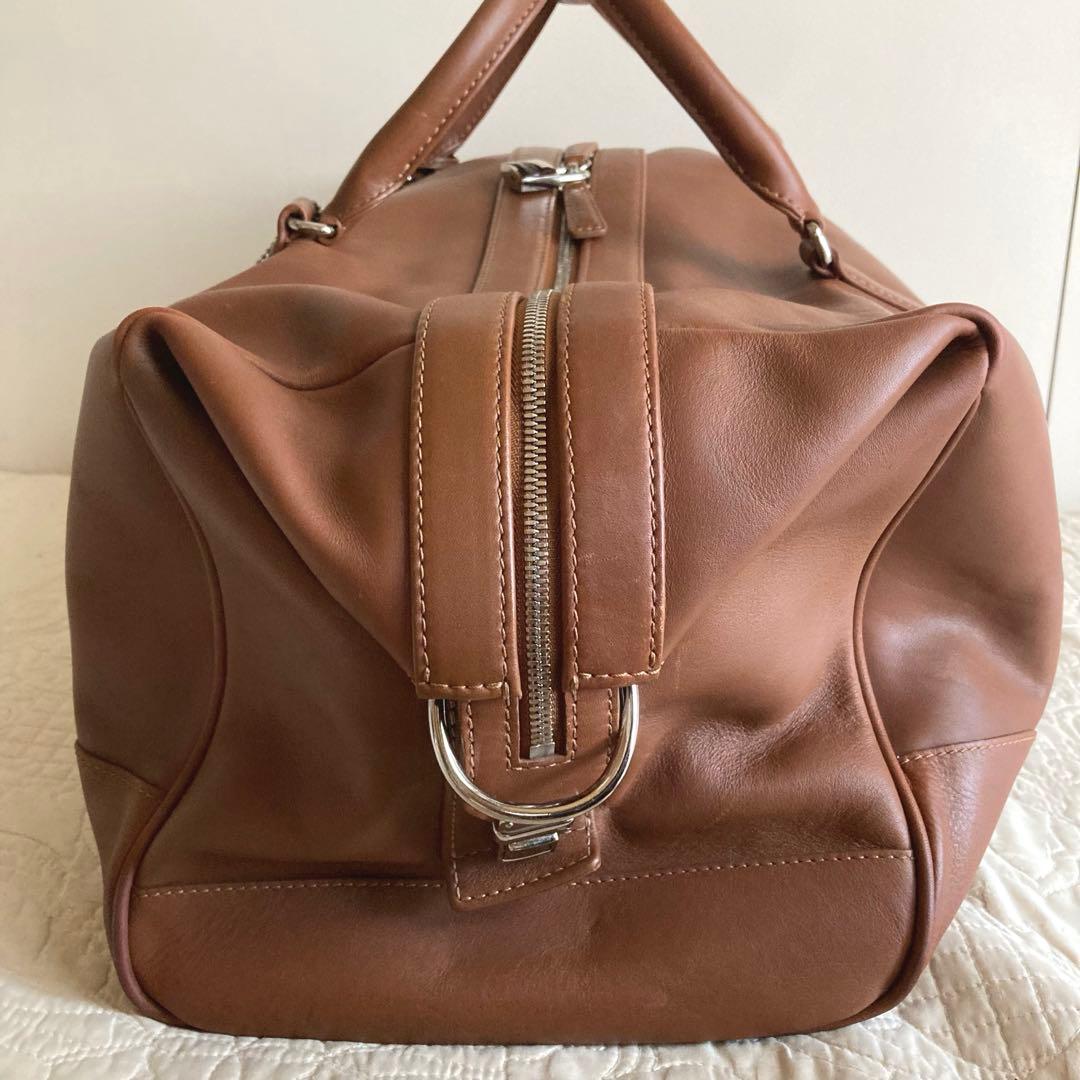 6*h様 COACH コーチ ボストン レザー 本革 バッグ 旅行 ブラウン