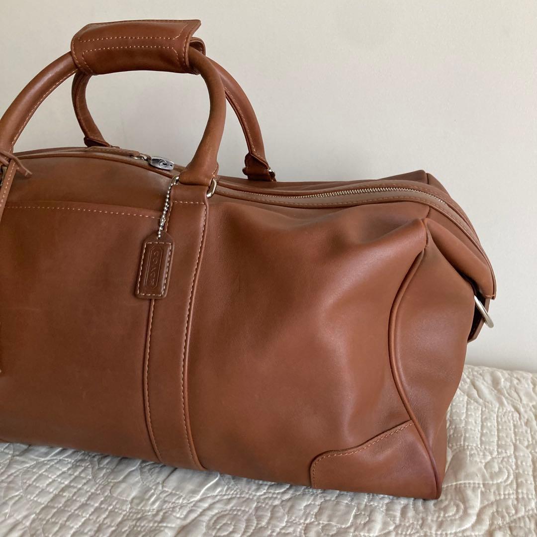 6*h様 COACH コーチ ボストン レザー 本革 バッグ 旅行 ブラウン
