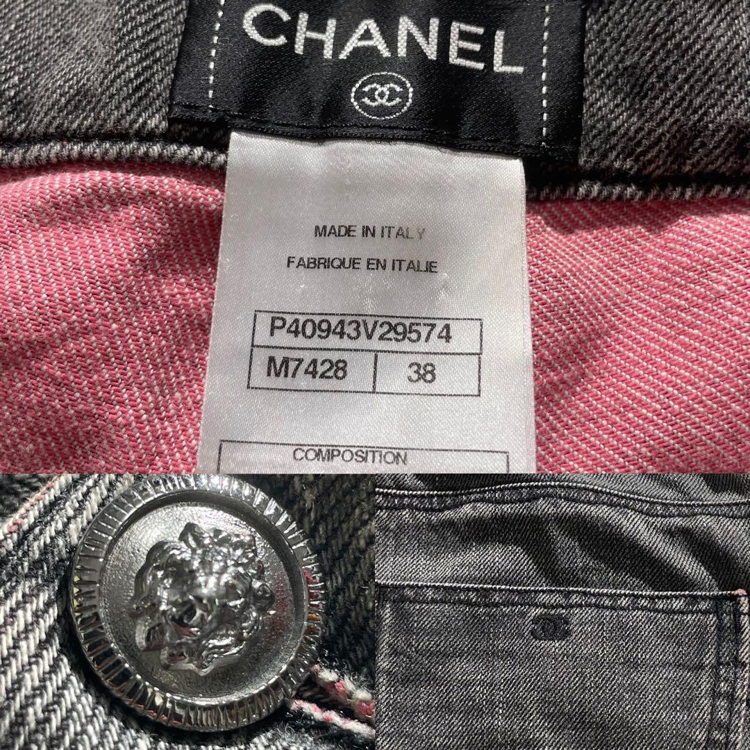 入手困難✨ シャネル CHANEL デニム 38 M ダメージ加工 ブラック