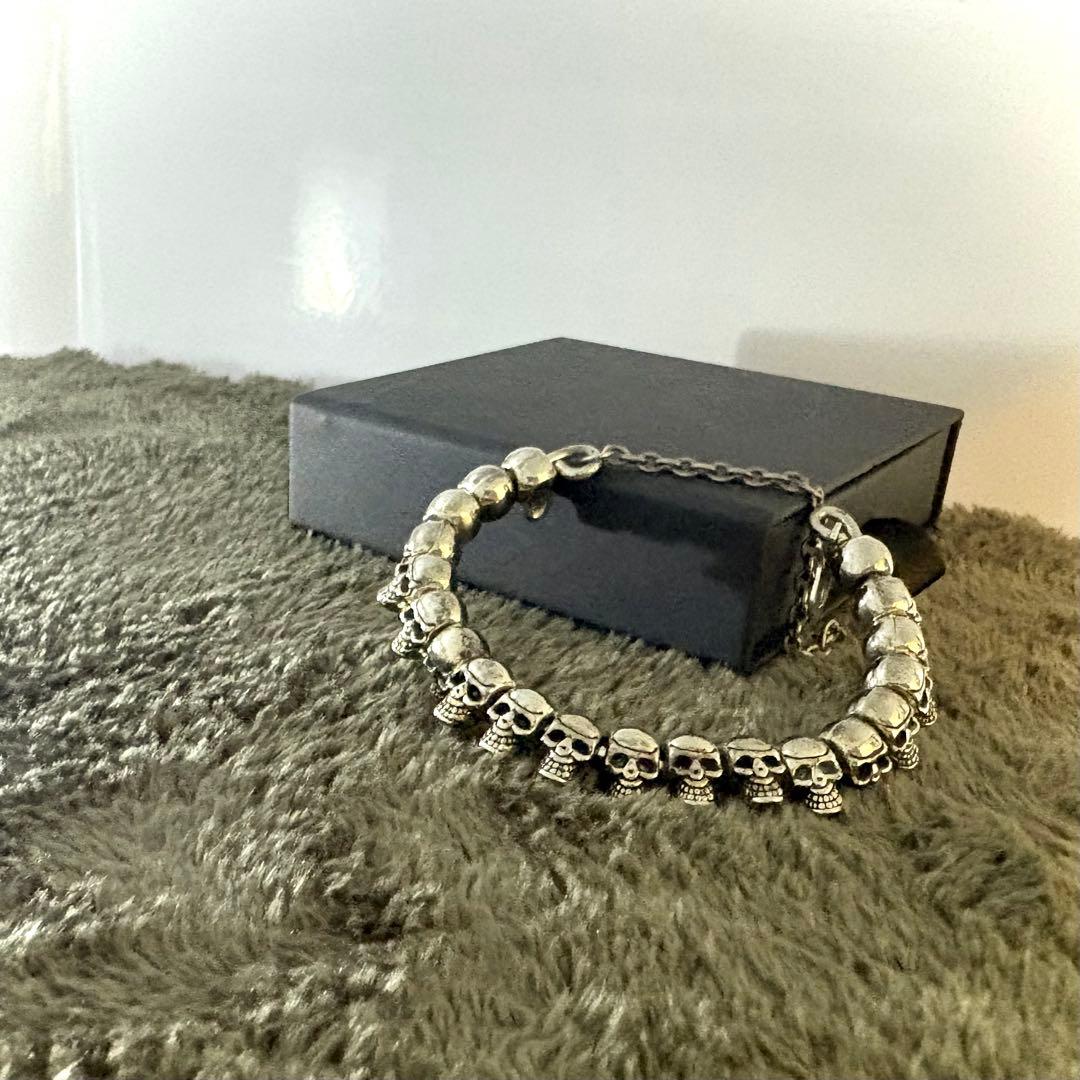 925 刻印あり silver skull bracelet y2k 箱付き