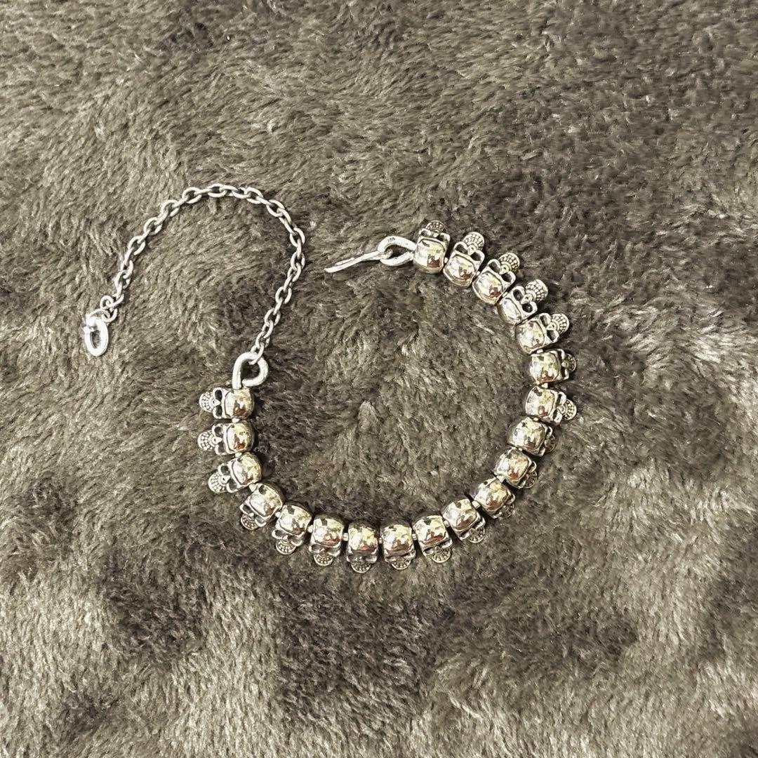 925 刻印あり silver skull bracelet y2k 箱付き