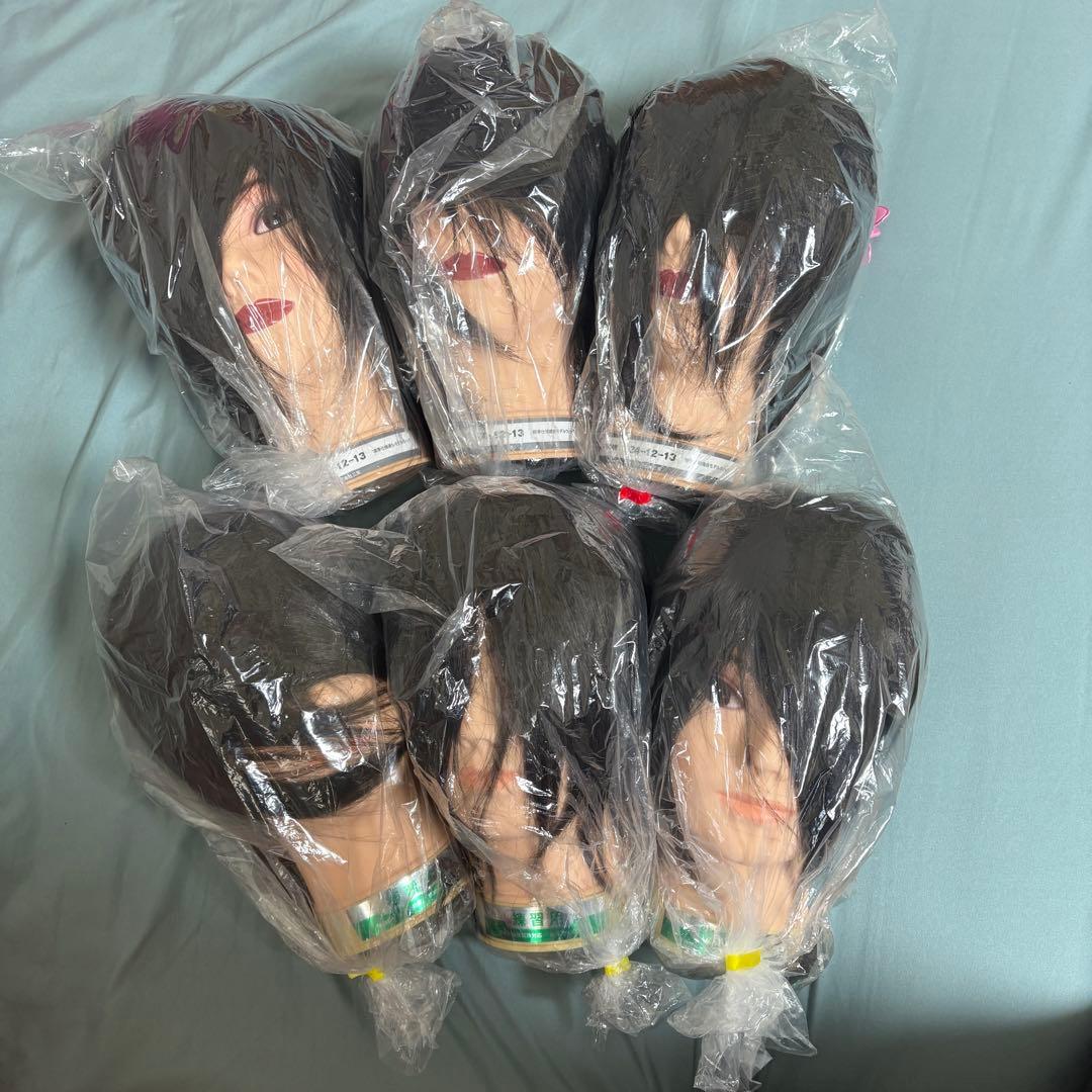 カットウィッグ練習用3体、本番用3体