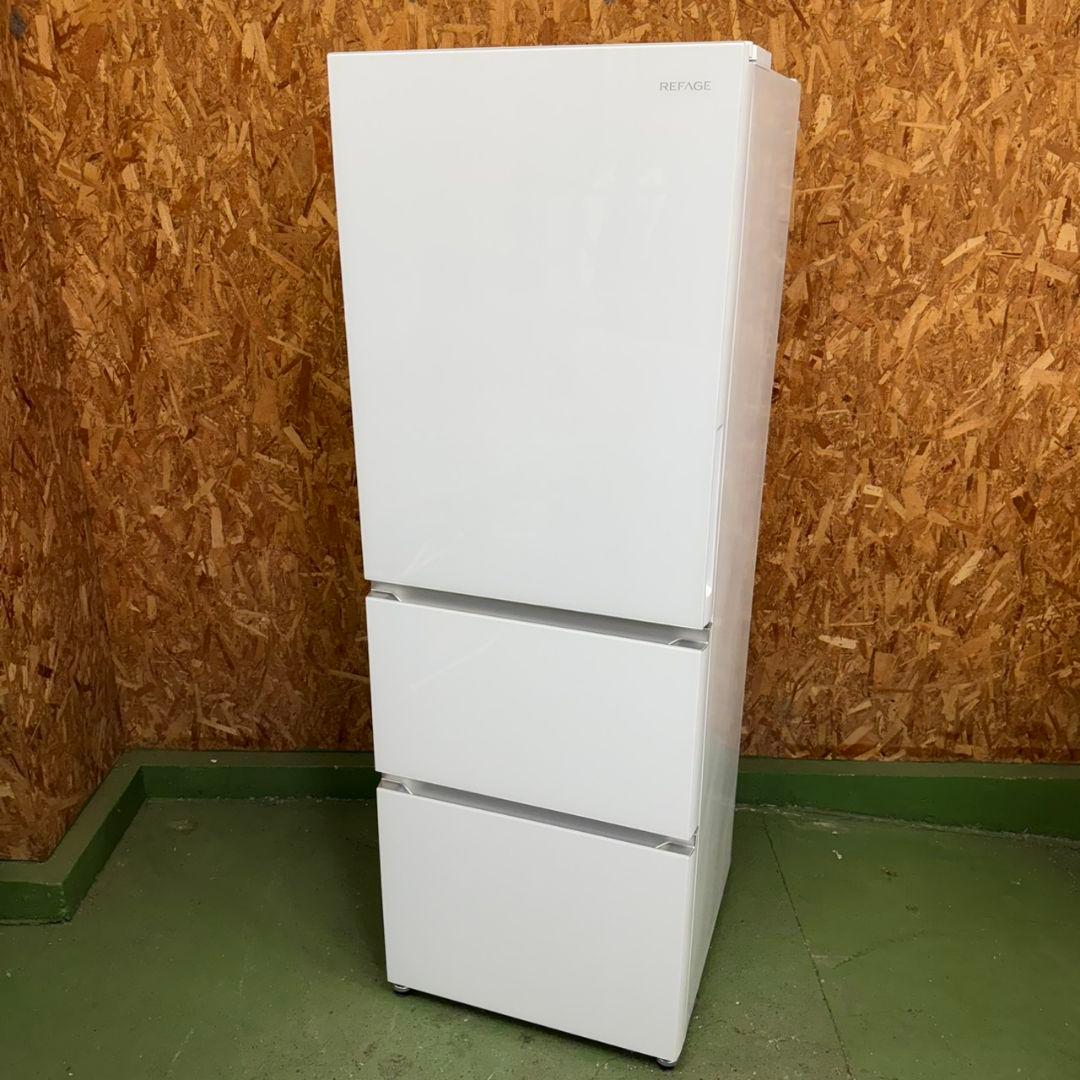 329 関東配送　大型冷蔵庫　右開き　自動製氷機付　極美品　400L弱　鏡面