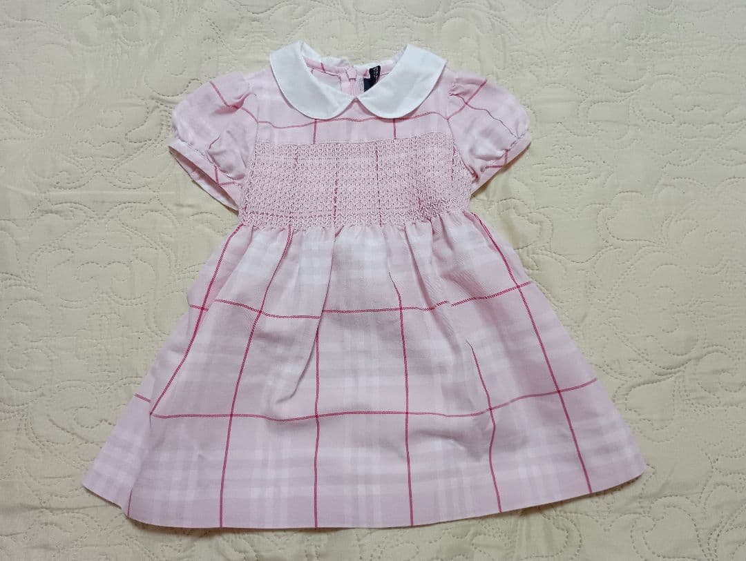 BURBERRY　80　チェックワンピース　スモッキング　フォーマル